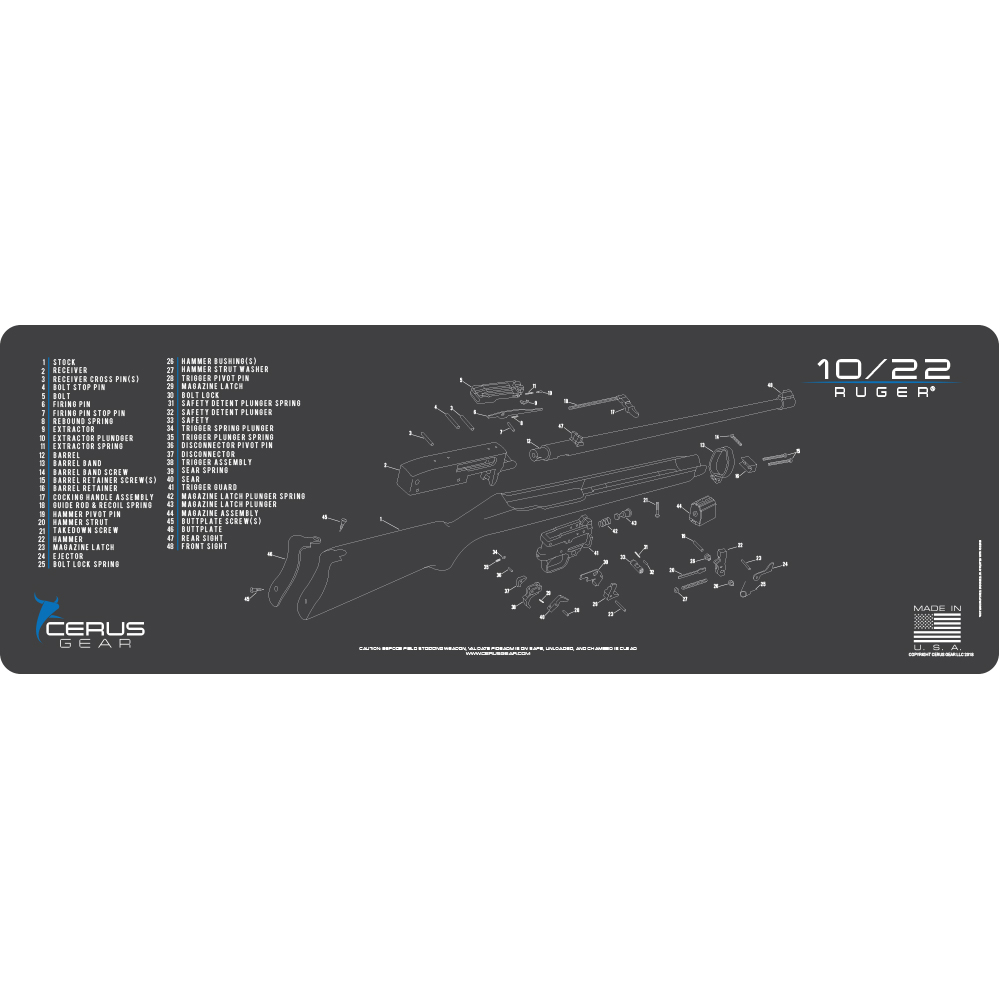 CERUS GEAR RUGER 10/22 SCHEMATIC GRAY - View 2