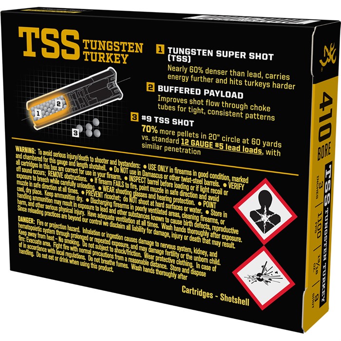 Browning TSS Turkey 410 Gauge 3" 13/16 oz 9 Shot, Tungsten Super Shot 1100 fps Ammo - View 3