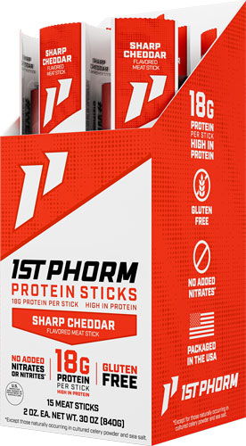 1ST PHORM PROTEIN BEEF STICKS SHARP CHEDDAR 15 - View 2