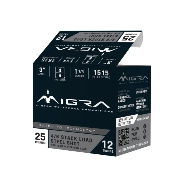 MIGRA M12AS46 12 Gauge 3 In 4-6 Steel Shot 25 Rounds - View 2