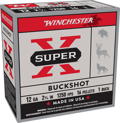 Winchester SuperX 12GA 2-3/4" 1BK 25 Buckshot 16Pellet - View 2