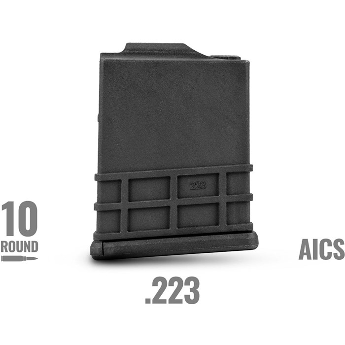 MDT 106539BLK AICS Magazine 10rd 223 Rem Black Polymer - View 2