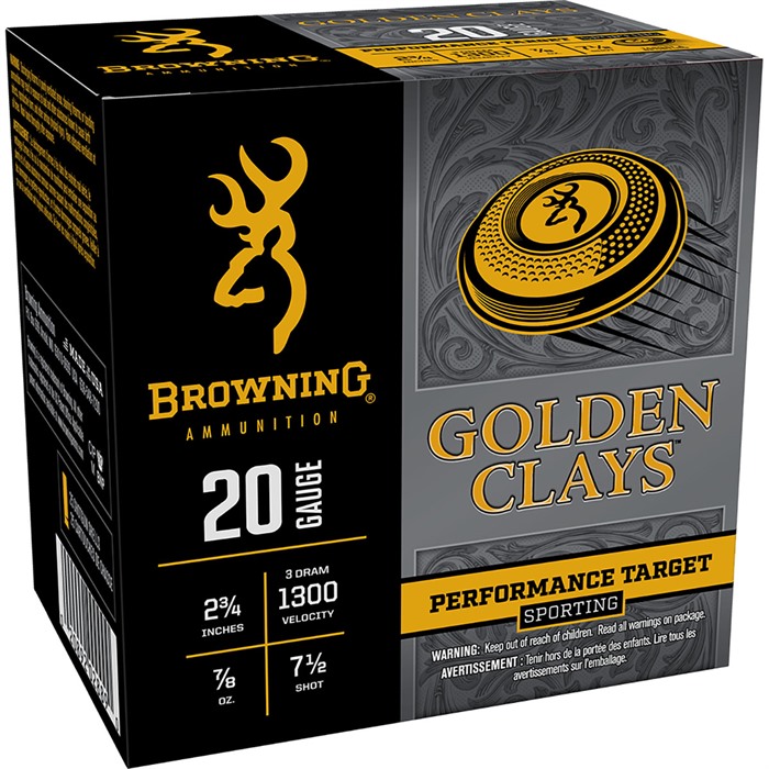 Browning Ammo BGC207 Golden Clays 20Gauge 2.75" 7/8oz 7.5Shot 25 Per Box/10 Case - View 2