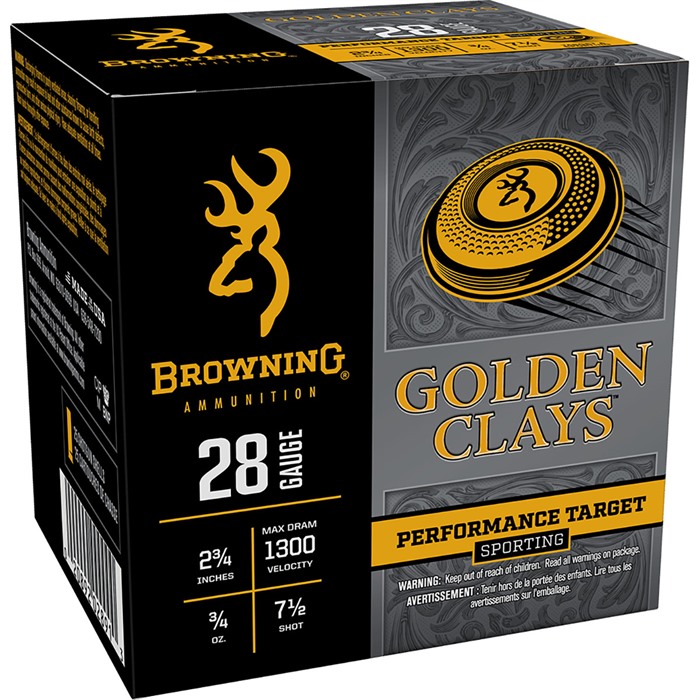 Browning Ammo BGC287 Golden Clays 28Gauge 2.75" 3/4oz 7.5Shot 25 Per Box/10 Case - View 2