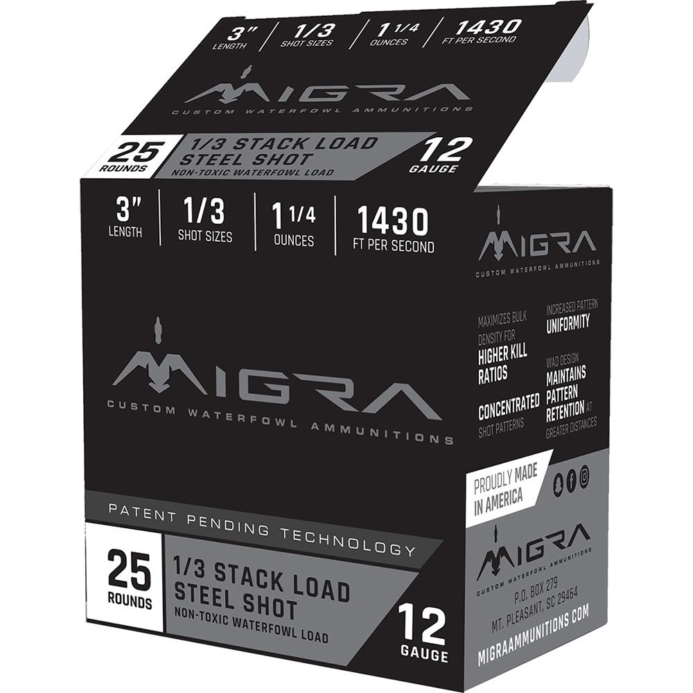 Migra Ammunitions M12S13 12 Gauge 3 in 1 1/4 oz 1/3 Shot 25 Rounds - View 2
