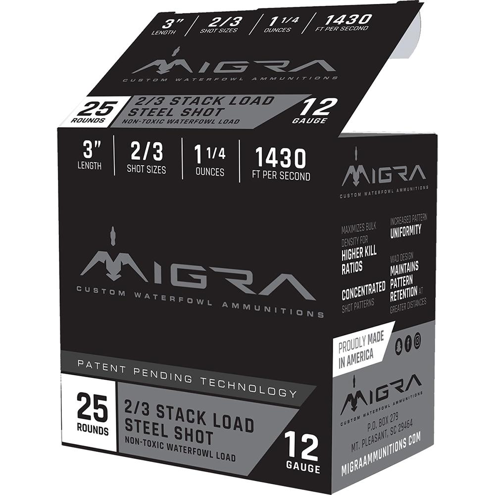 Migra Ammunitions M12S23 12 Gauge 3" 1 1/4 oz 2/3 Shot, 1430 fps Velocity, 25 Rounds, No Fillers, Patent-Pending Technology - View 2