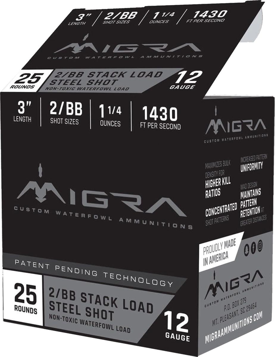 Migra Ammunitions M12S2BB 12 Gauge 3 in 1 1/4 oz 2/BB Shot 25 Rounds - View 2
