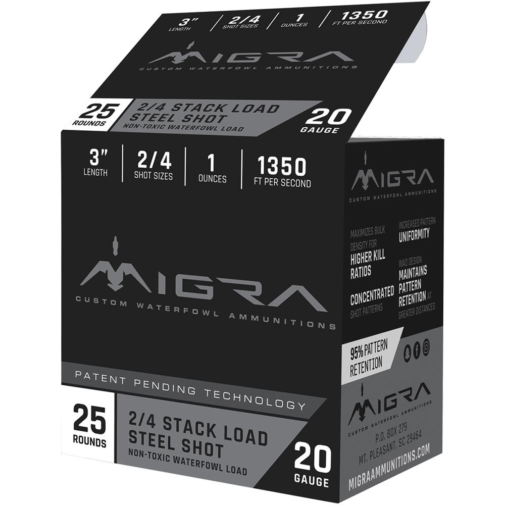 Migra Ammunitions M20S24 Combinational 20Gauge 3" 1oz 2/4Shot 25 Per... - View 2