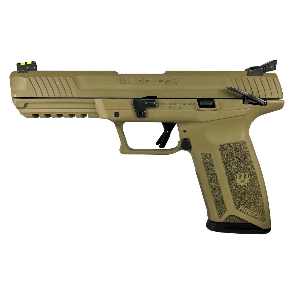 Ruger 57 16401 5.7x28mm Handgun, 20rd, 4.94" Barrel, FDE Finish - View 2