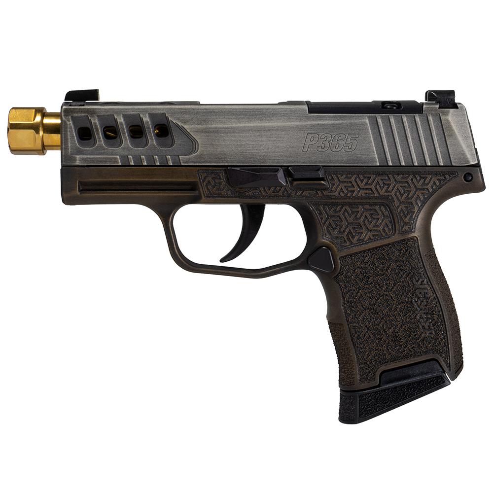 Sig Sauer P365 Gold Bug 9mm Luger 3.7 in Threaded Barrel 10rd Striker - View 2