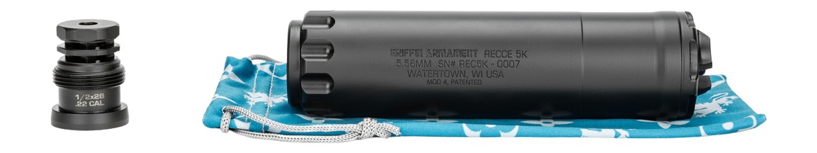 Griffin GAREC5KW Recce 5K Silencer 5.56 Taper Mount, 17-4 Stainless Steel - View 2
