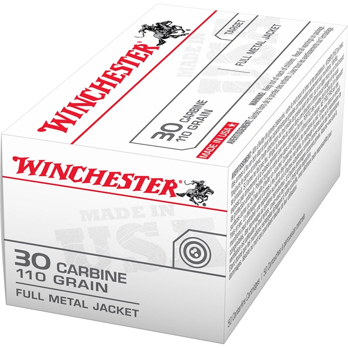 Winchester Ammo Q3132 USA 30 Carbine 110 gr 1990 fps Full Metal Jacket (FMJ) 50 Bx/10 Cs - View 2