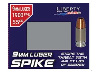 Liberty LA-SPI9MM-55-2000 9mm Luger Liberty Spike 9mm 55gr 20/Bx - View 2