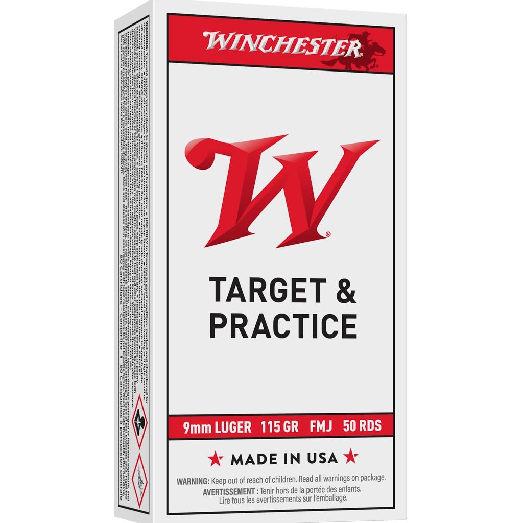 Winchester Ammo Q4172 USA Target 9mm Luger 115 gr Full Metal Jacket (FMJ) 50 Per Box/ 10 Cs - View 2