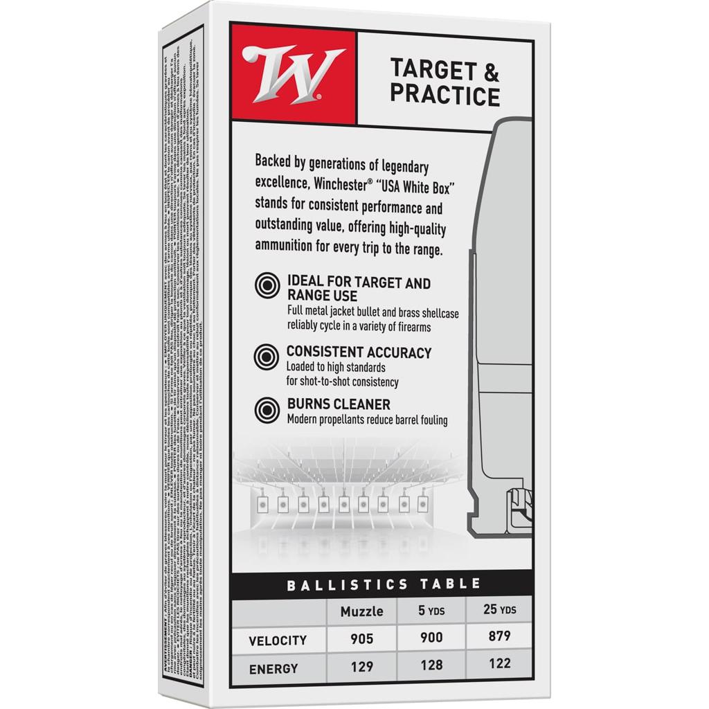 Winchester USA 32 ACP 71gr FMJ Handgun Ammo - 50 Rounds - View 2