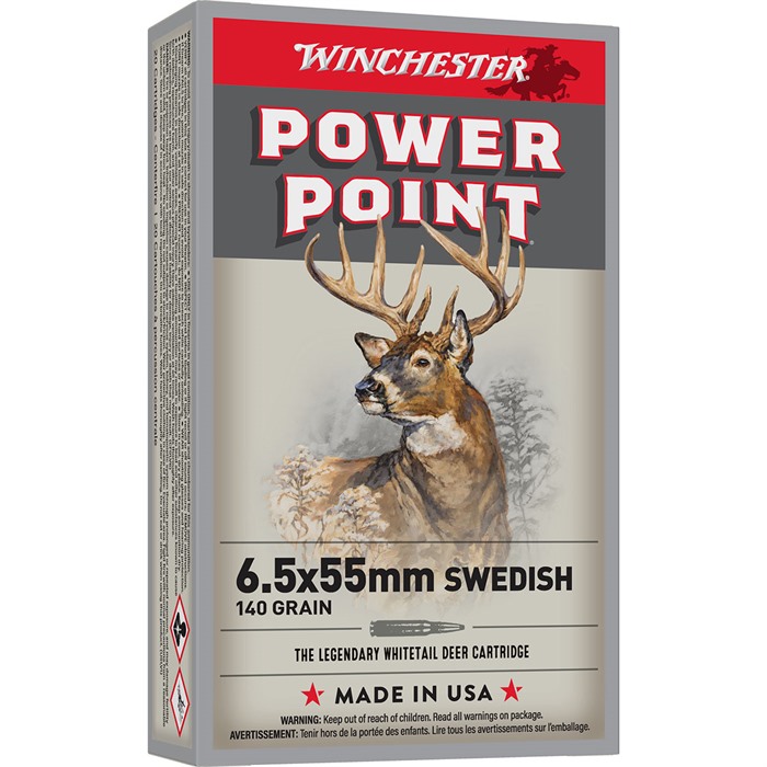 Winchester 6.5x55 Swedish 140gr Power Point Ammo 20 Rnd Box - View 2