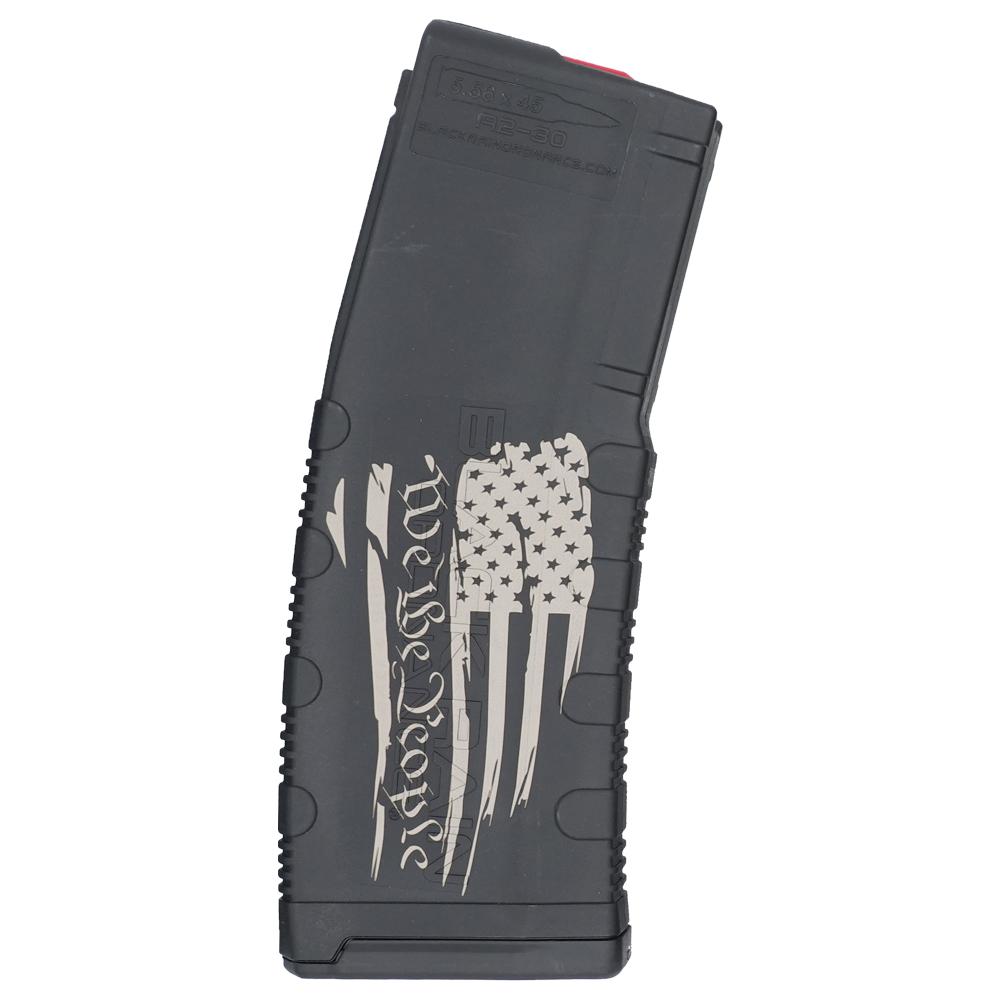 Black Rain Ordnance Lasered AR15 Magazine We The People Tattered Flag 30rd. - View 2