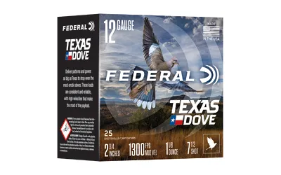 Federal Texas Dove 12 Gauge 2.75" #7.5 1 1/8oz Shot Shell Ammunition Lead - View 2