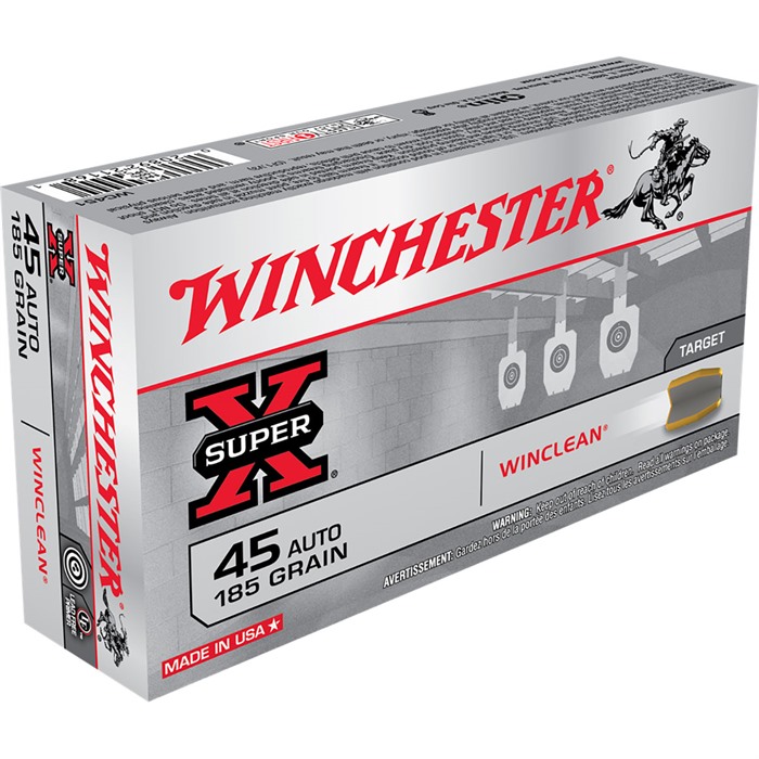 Winchester Ammo WC451 Super X Target 45 ACP 185 gr Winclean Brass Enclosed Base 50 Per Box/ 10 Cs - View 2