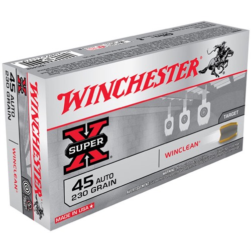 Winchester WC452 Super X Target 45 ACP 230 gr Winclean Brass Enclosed Base Ammo 50 Per Box/ 10 Cs - View 2