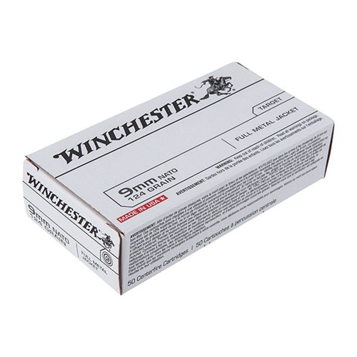 Winchester USA White Box 9mm Luger Full Metal Jacket 124 Grain 50 Rounds - View 3