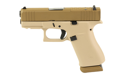 Glock 43X 9mm 3.41" Two-Tone Tan Cerakote (Shark Coast Tactical) 15rd Fixed Sights - View 3