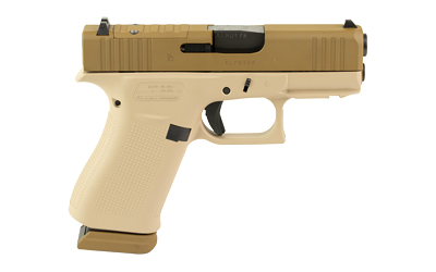 Glock 43X 9mm 3.41" Two-Tone Tan Cerakote (Shark Coast Tactical) 15rd Fixed Sights - View 4