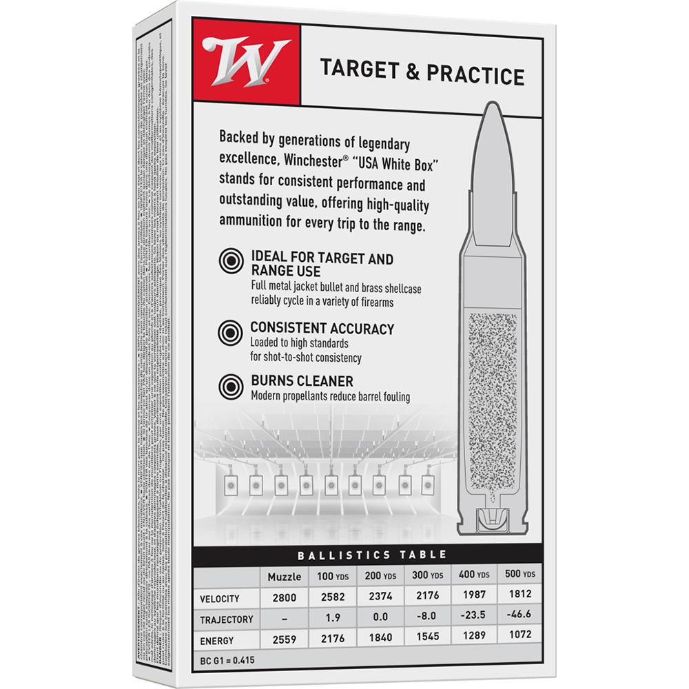 Winchester USA 308 Win 147 gr FMJ 2800 fps Ammo - View 2