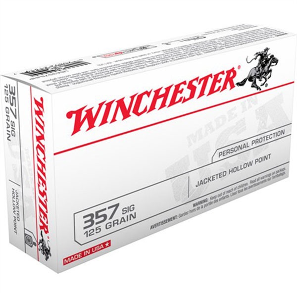 Winchester Ammo USA357SJHP USA Defense 357 Sig 125 gr Jacketed Hollow Point (JHP) 50 Per Box/ 10 Cs - View 2