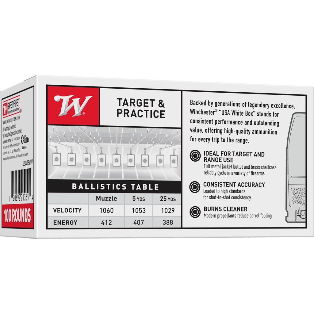 Winchester Ammo USA40SWVP Target 40 S&W 165 gr Full Metal Jacket (FMJ) 100 Per Box/ 5 Cs - View 2