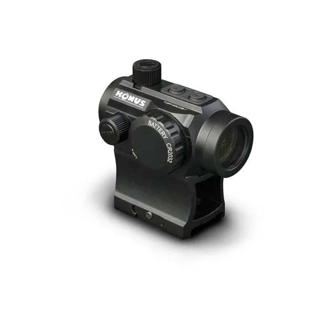 Konus Nuclear 1x22 Red/Green Dot Optic, 3 MOA, High/Low Mount, Black, 200-Hour Battery Life, Waterproof, Shockproof, Fogproof, 22mm Diameter, 70mm Length, 140g Weight - View 2