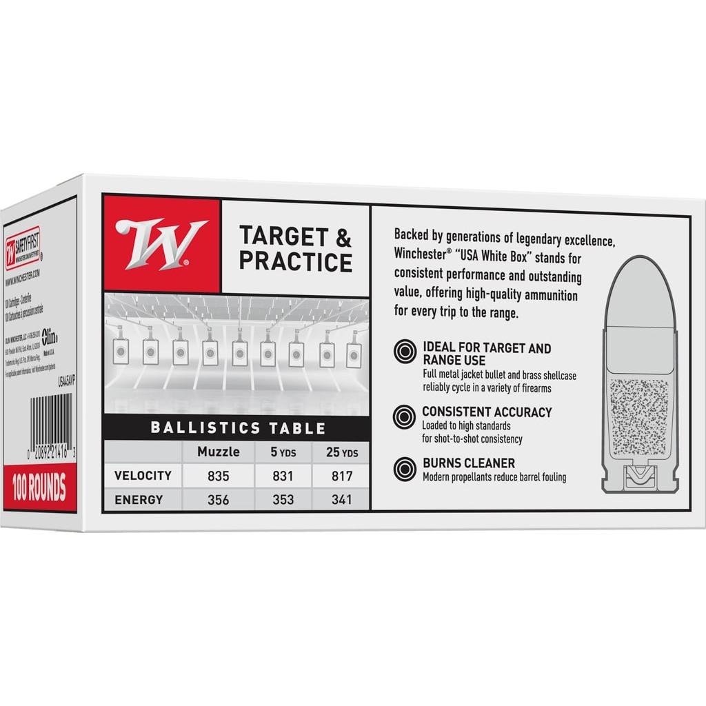 Winchester Ammo USA45AVP USA Target 45 ACP 230 gr Full Metal Jacket (FMJ) 100 Per Box/ 5 Cs - View 2