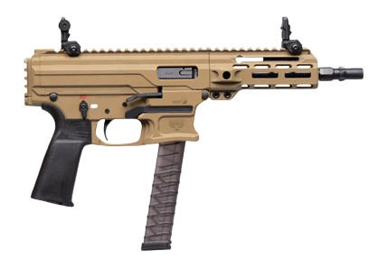 PANZER ARMS ARP 9 9MM PISTOL 6.5" T.B COYOTE TAN W/ TRI LUG FU SIGHTS, MLOK RAIL, 15RD/33RD - View 2