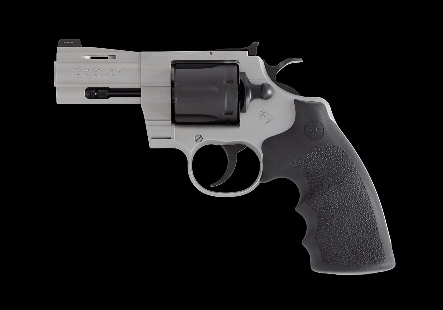 COLT TWO-TONE PYTHON 357 MAG 3IN BARREL MATTE BLUED FLUTED CYLINDER MATTE STAINLESS FRAME PYTHON-TTM3NS TALO - SAU - SOLD AS USED AS IS
