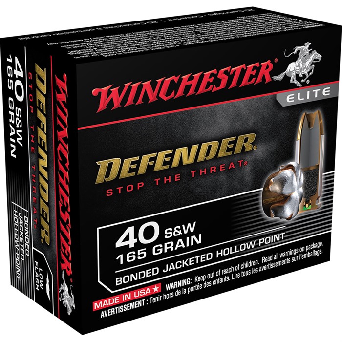 Winchester Ammo S40SWPDB Defender 40 S&W 165 gr Bonded Jacket Hollow Point 20 Bx/10 Cs - View 2