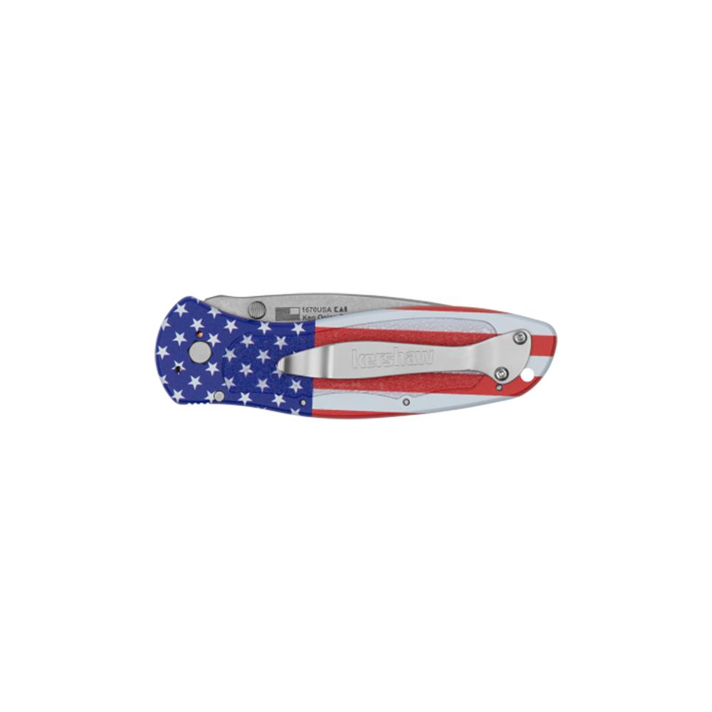 KERSHAW BLUR KNIFE PLAIN EDGE ASSISTED OPEN-USA FLAG (USA MADE) *BOX*(NEW 2026) - View 2