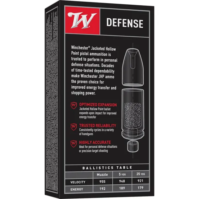 Winchester Ammo USA380JHP USA Defense 380 ACP 95 gr Jacketed Hollow Point (JHP) 20 Per Box/ 10 Cs - View 2