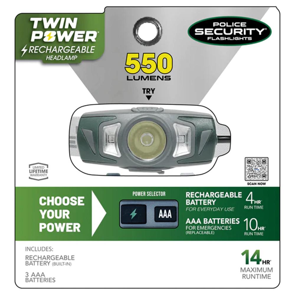 Lb Marketing 97743 Twin Power Headlamp Gray 550 Lumens AAA - View 2