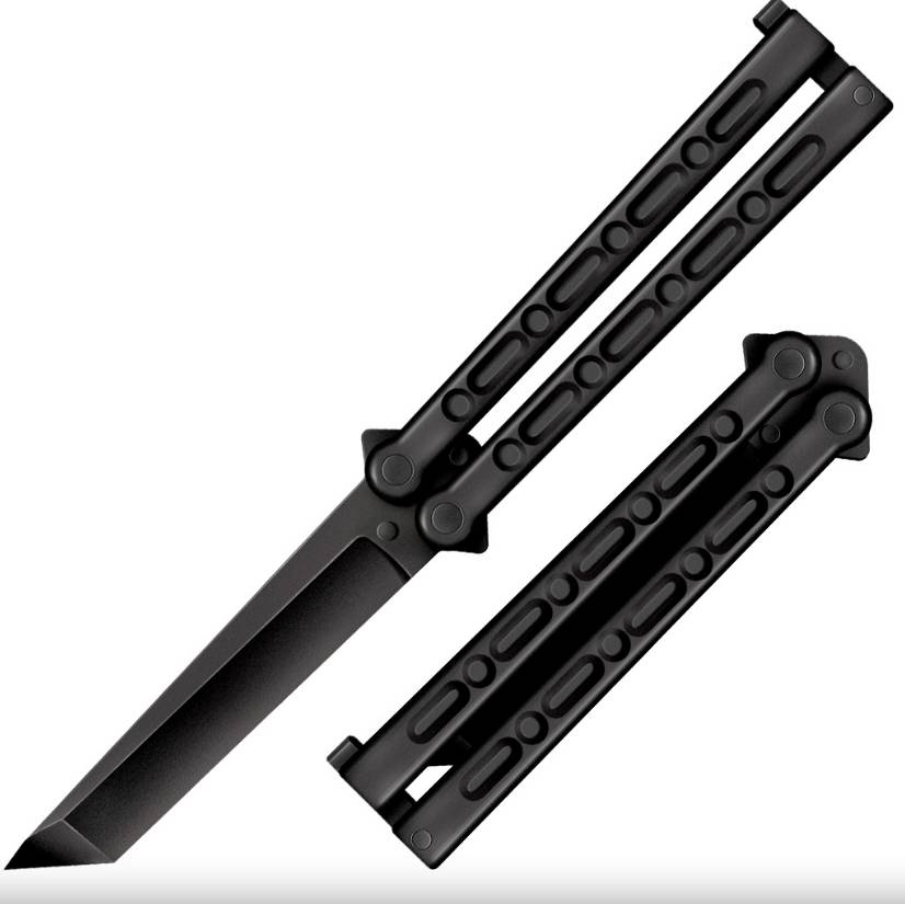 Cold Steel CS92EAB FGX Balisong 5" Tanto Griv-Ex Blade/Handle Black - View 2