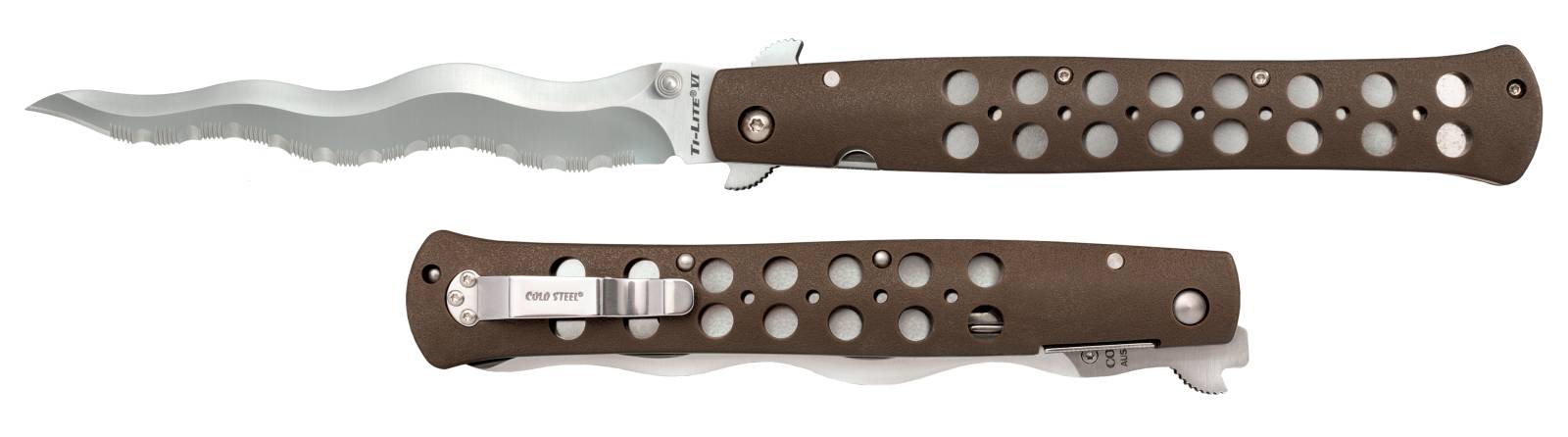 Cold Steel CS-26SXK6 Ti-Lite 6" Folding Knife AUS-10A Blade Black Handle - View 2