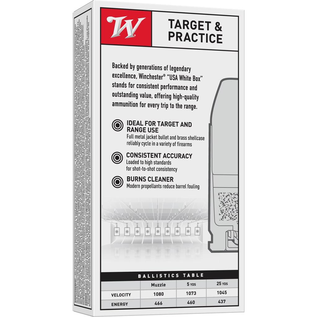Winchester Ammo USA10MM USA Target 10mm Auto 180 gr Full Metal Jacket Flat Nose (FMJFN) 20 Per Box/ 10 Cs - View 2