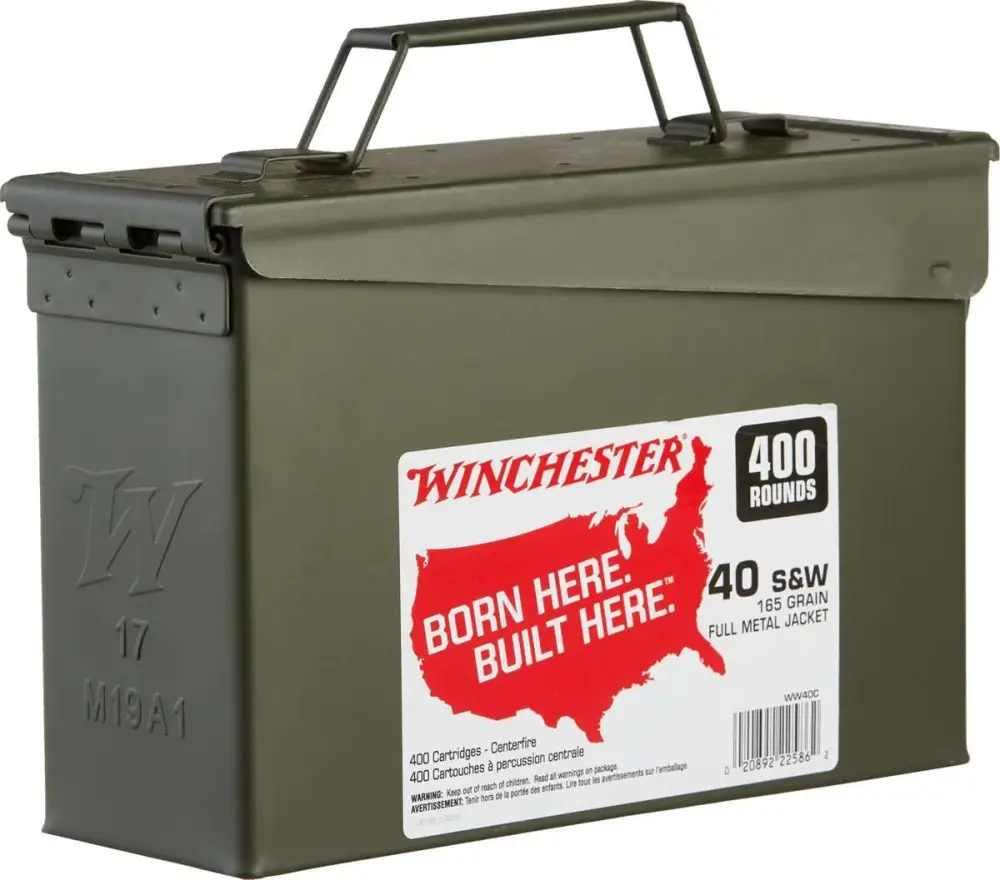 Winchester Ammo WW40C USA Target 40 S&W 165 gr Full Metal Jacket Truncated-Cone (TCFMJ) 400 Per Box/ 2 Cs - View 2