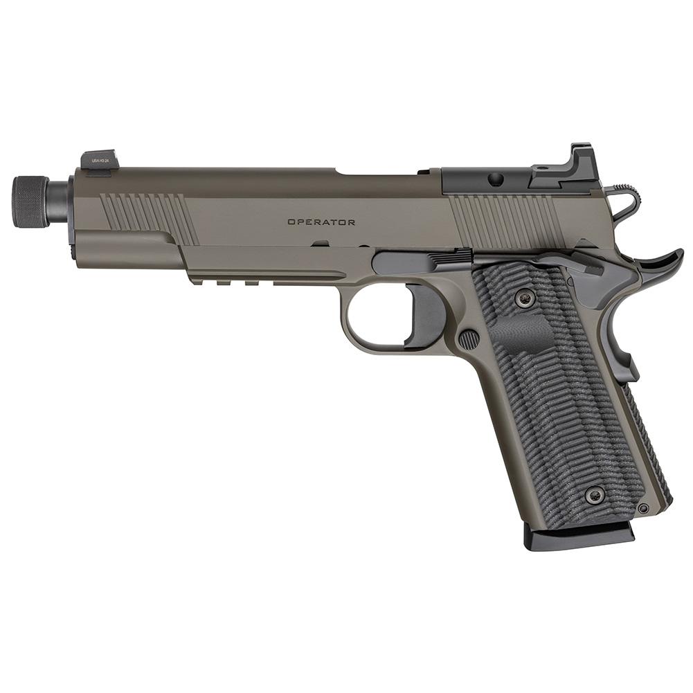 Springfield Armory 1911 Operator AOS Handgun .45 Auto 8rd Magazine(2) 5.75 Threaded Barrel OD Green Cerakote - View 2