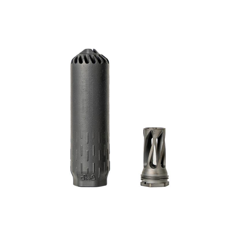 HUXWRX Flow 6K Suppressor 3D-Printed Stainless Steel Black FDE - View 2