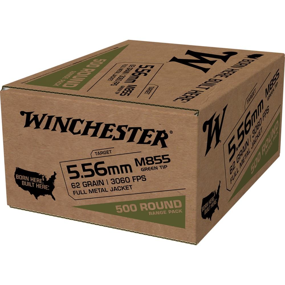 Winchester USA M855 5.56 NATO 62 Grain FMJ 500 Rounds Box - View 2