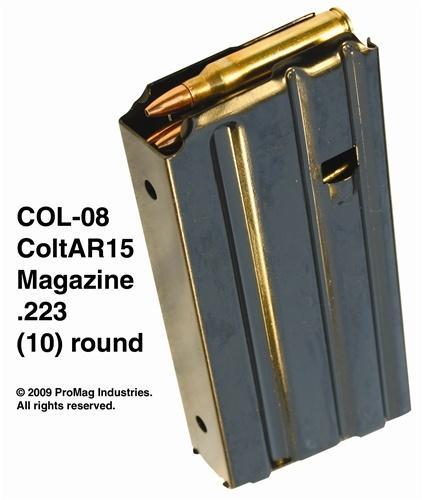 ProMag COL08 AR-15 10-Round Magazine, .223 Rem/5.56 NATO, Heat-Treated Steel, Blue Finish - View 2