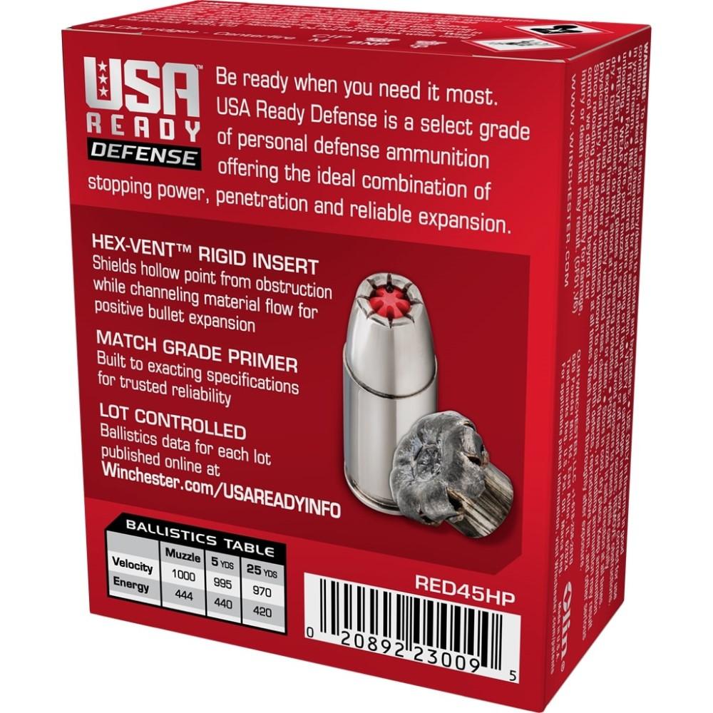 Winchester RED45HP 45 ACP 200 Grain Hollow Point 20 Rounds Box - View 2