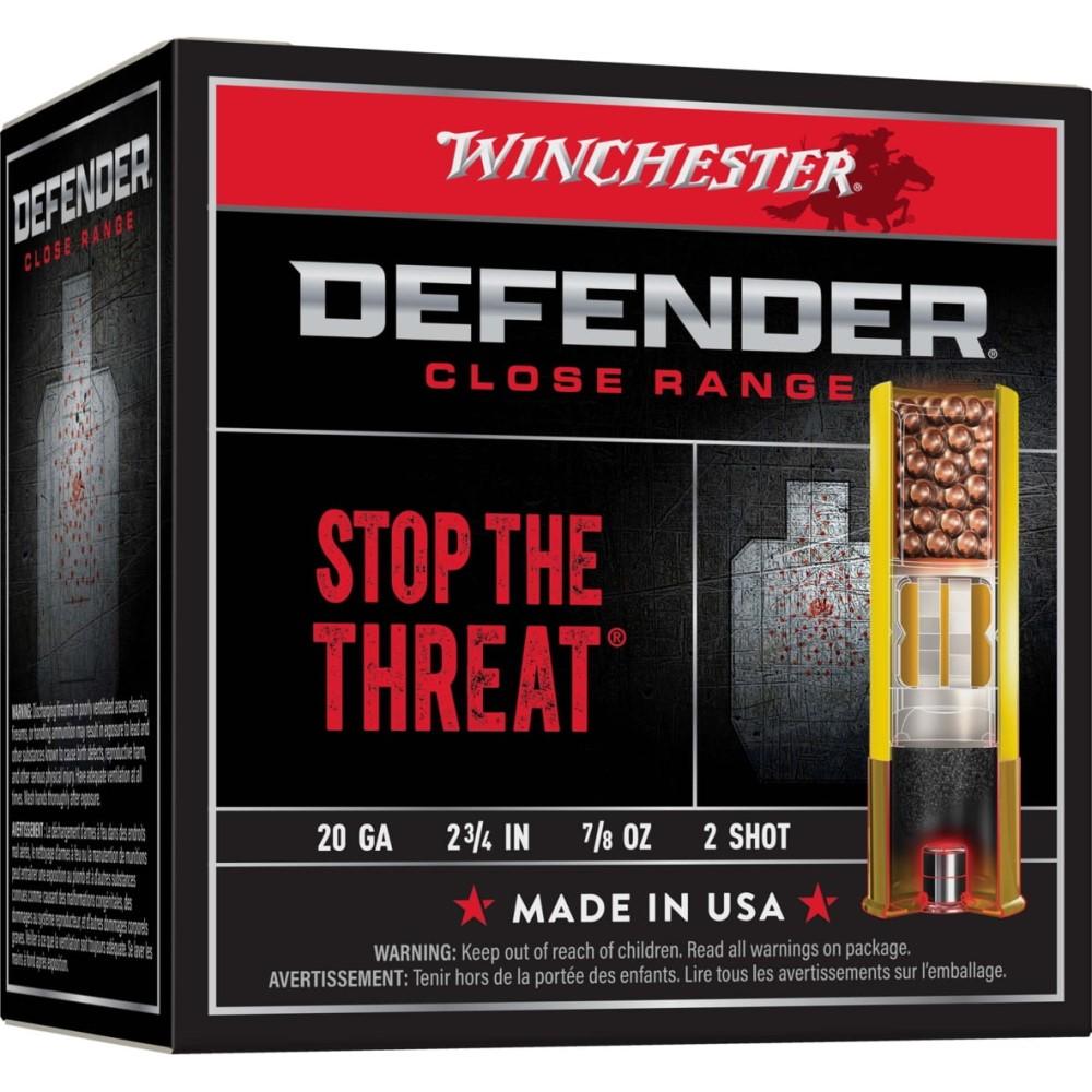 Winchester Ammo S202PD25 Defender 20 Gauge 2.75" 7/8 oz 1145 fps 2 Shot 25 Bx/10 Cs - View 2