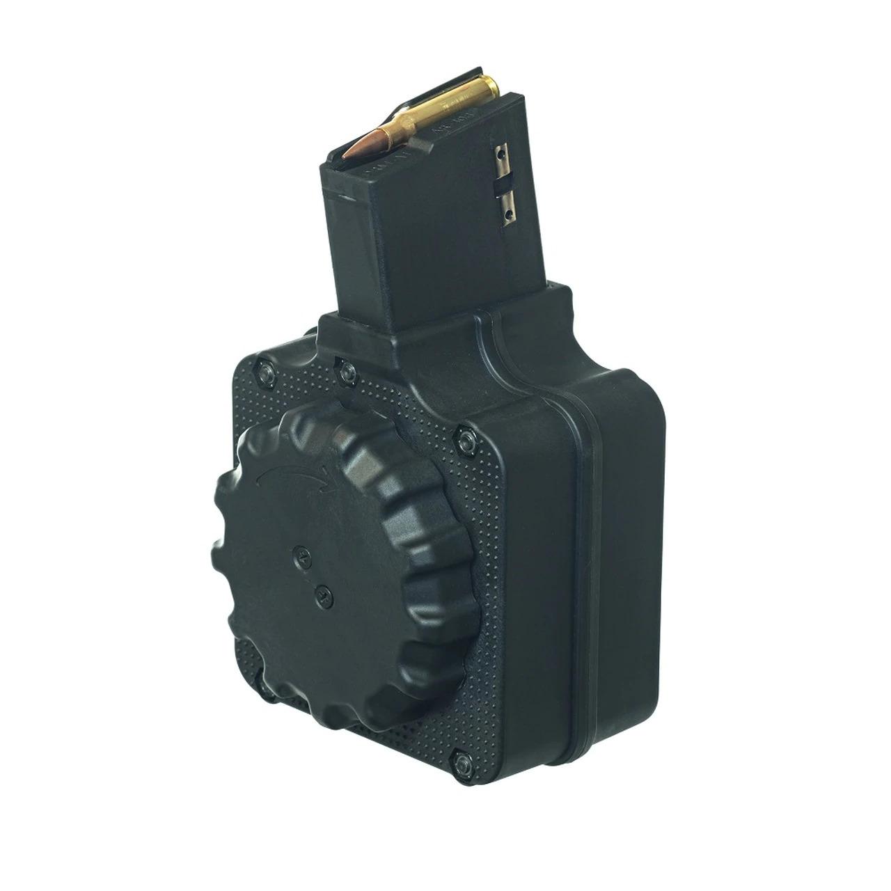 ProMag DRMA1 AR-10 DPMS LR-308 Drum Magazine, 50-Round Capacity, .308 Winchester/7.62 NATO, Black Polymer & Steel Design, USA Made - View 2