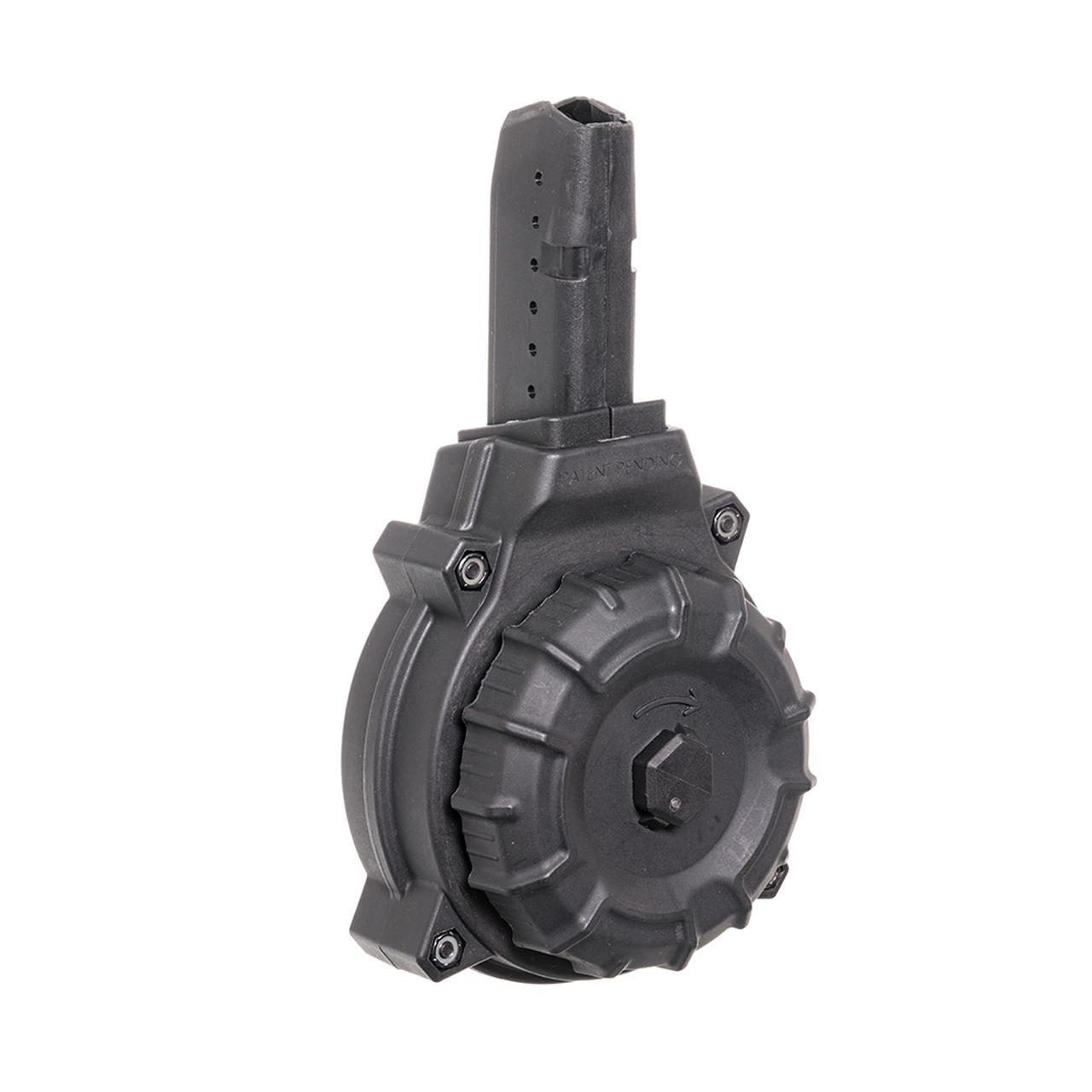 ProMag DRM-A12 Glock Style PCC 9mm 50-Round Drum Magazine - Black, DuPont Zytel Polymer, AR-15 Compatible, USA Made - View 2